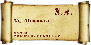 Máj Alexandra névjegykártya